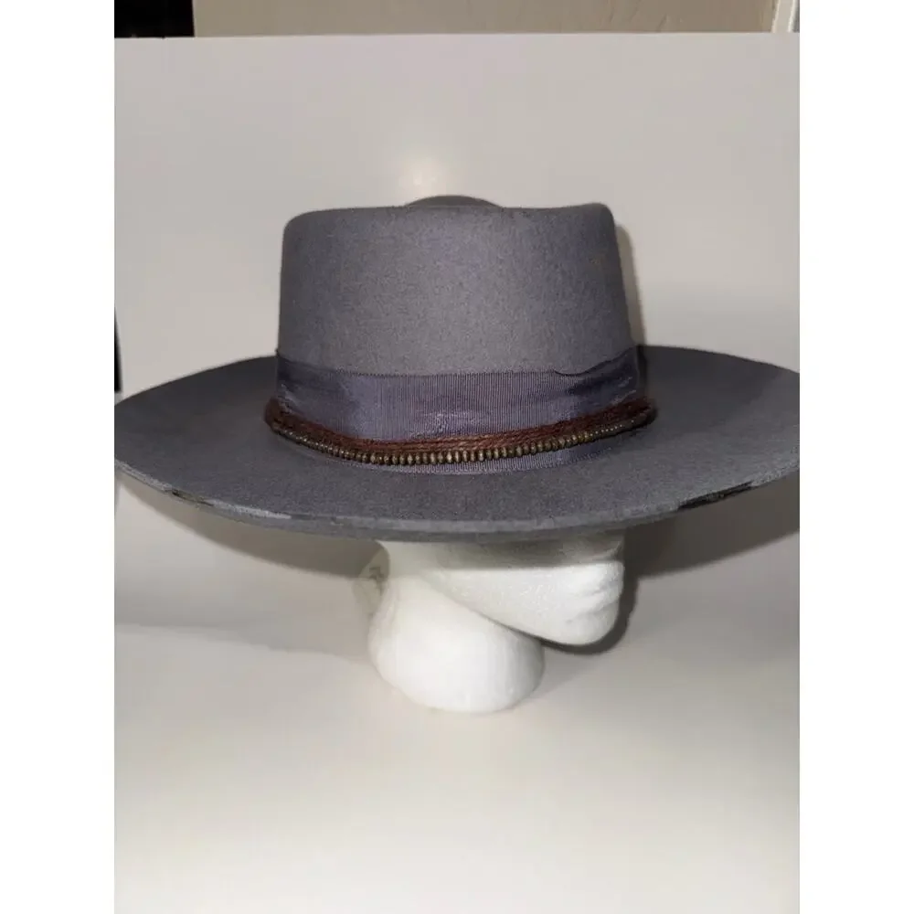 Free people cosmic round top grey wool hat size medium. Cowboy rodeo hat NWT.